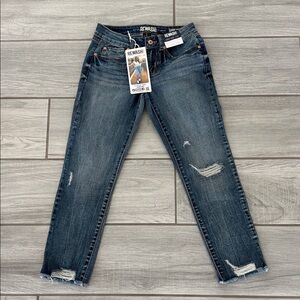 BNWT Rewash Classic Rise Jersey Crop Vintage Reunion Jeans Size 1/25 SUPER CUTE!